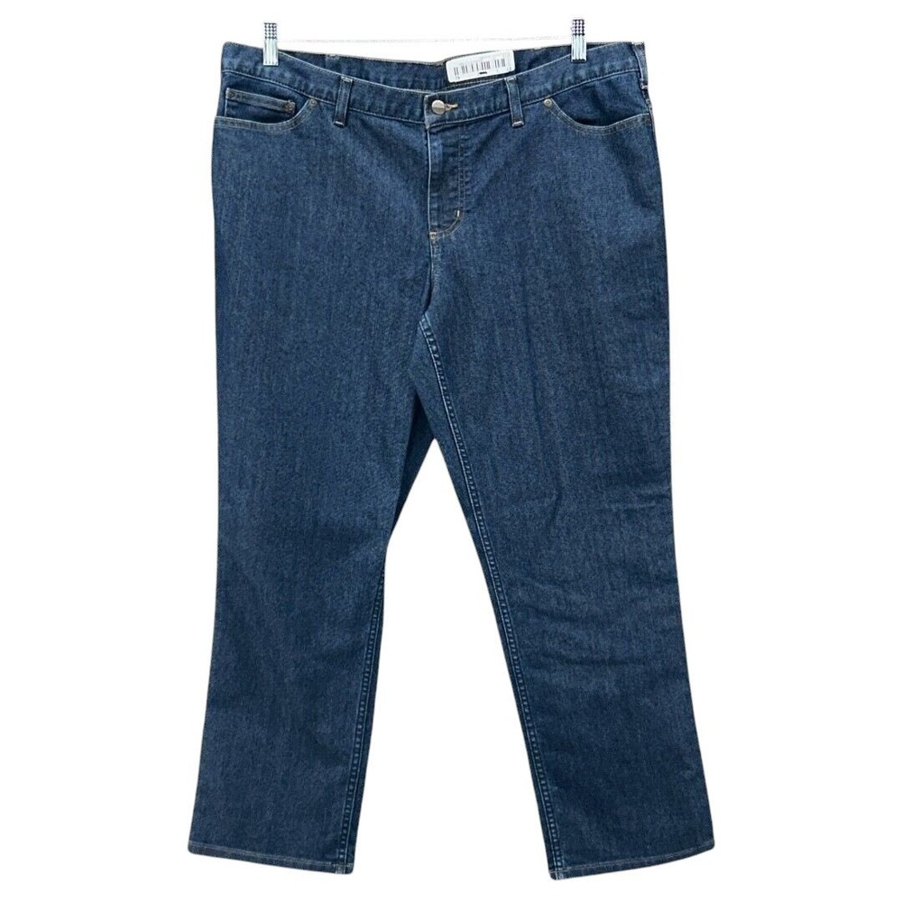 Carhartt Womens Cropped‎ Jeans Size 18P Mid Rise Dark Wash Casual Relaxed Denim